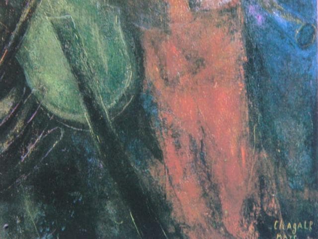 マルク・シャガール、【青いコンサート】、希少な画集画、新品高級額・額装付