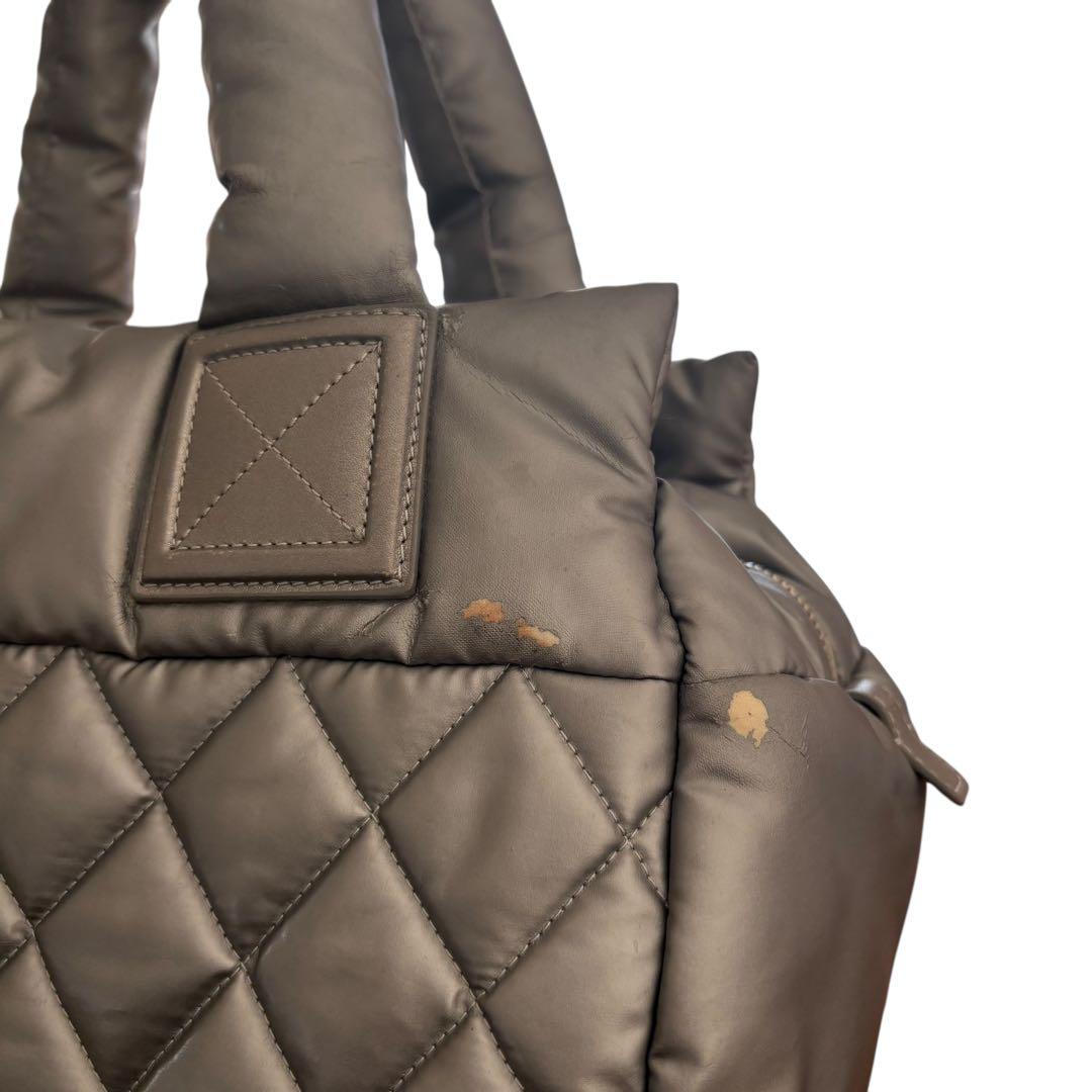 CHANEL コココクーン トートバッグ グレー ナイロン レザー