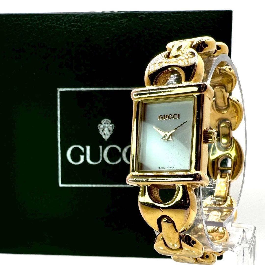 新品電池✨稼働 GUCCI 1800L チェンジベルト ブレスウォッチ クォーツ