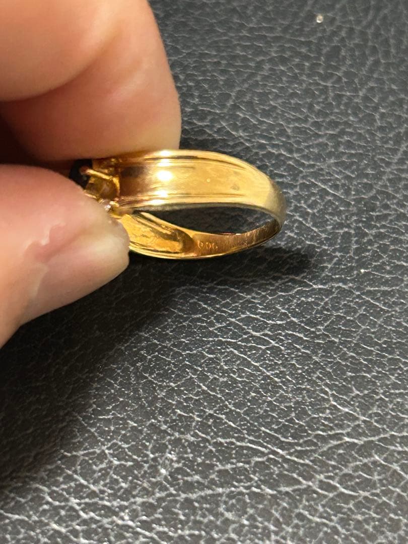 Sページ。サファイア、ダイヤモンド付きk18リング