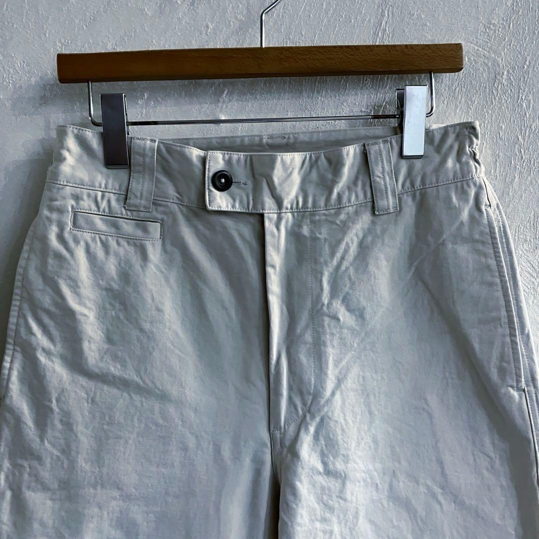 24SS MHL. WASHED COMPACT COTTON ワークパンツ