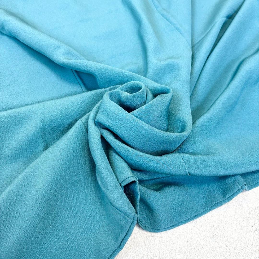 人気色 色無地 納戸色 一つ紋 正絹 広襟 袷 裄64 IS1062