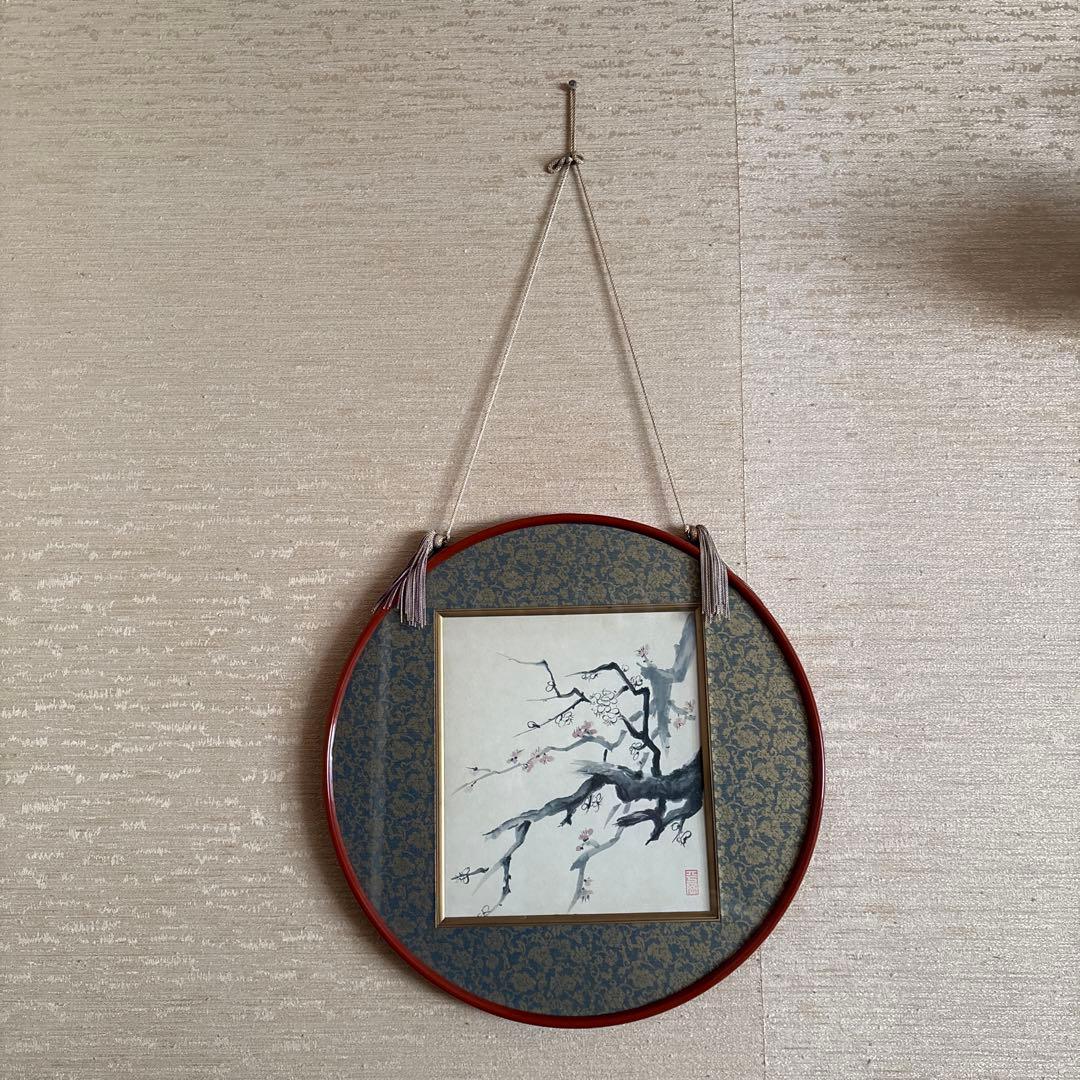 桜の枝 日本画 円形フレーム