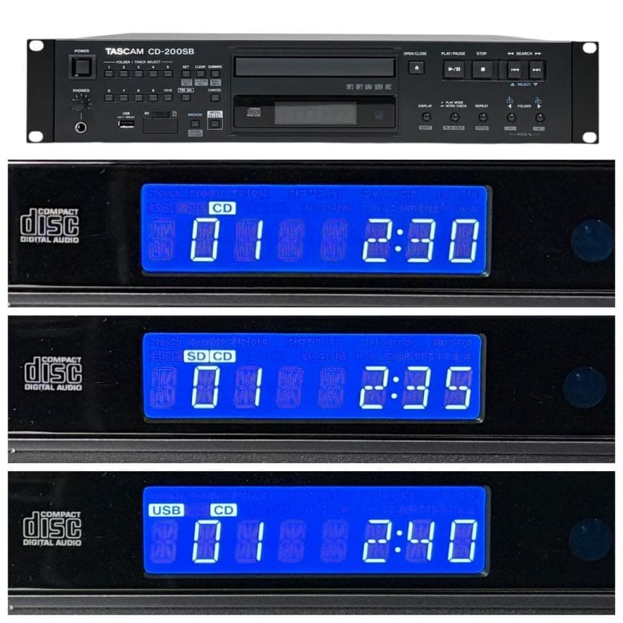 未使用保管品 TASCAM CDプレーヤー SD/USB対応 CD-200SB