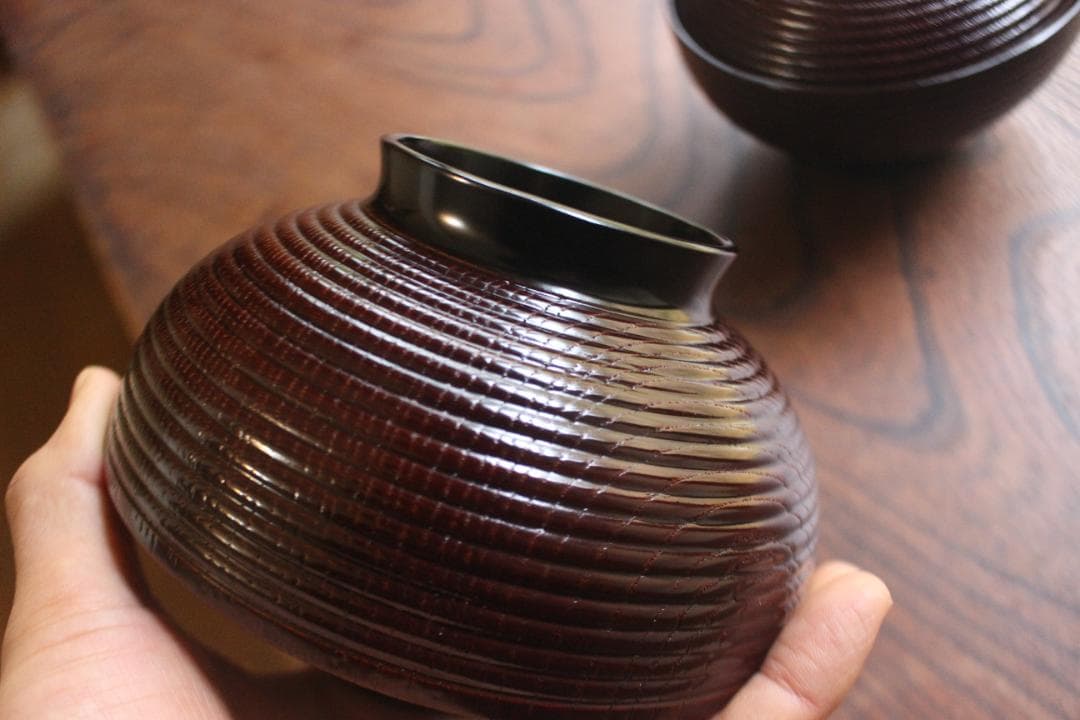 デッドストック！風情ある千筋糸目に極上宝船蒔絵の映える煮物椀2点（検輪島塗雑煮椀