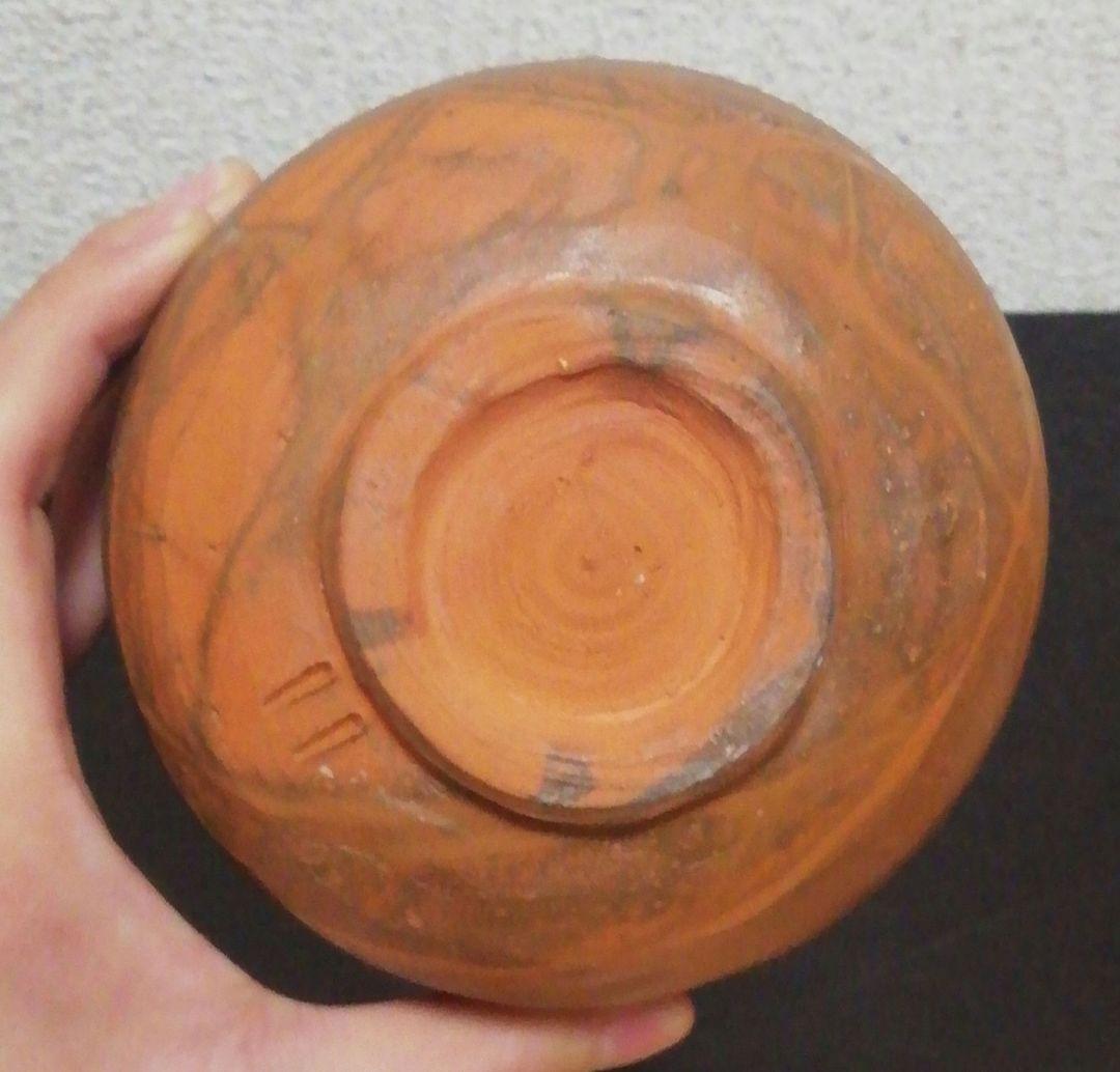 永田宗伴書付 佐藤圭秀作 備前焼 緋襷 茶碗 共箱 共布 茶道具