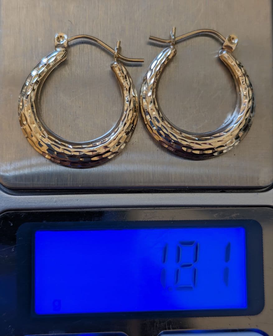 14K(14金 K14)刻印　1.81g　存在感のあるピアス