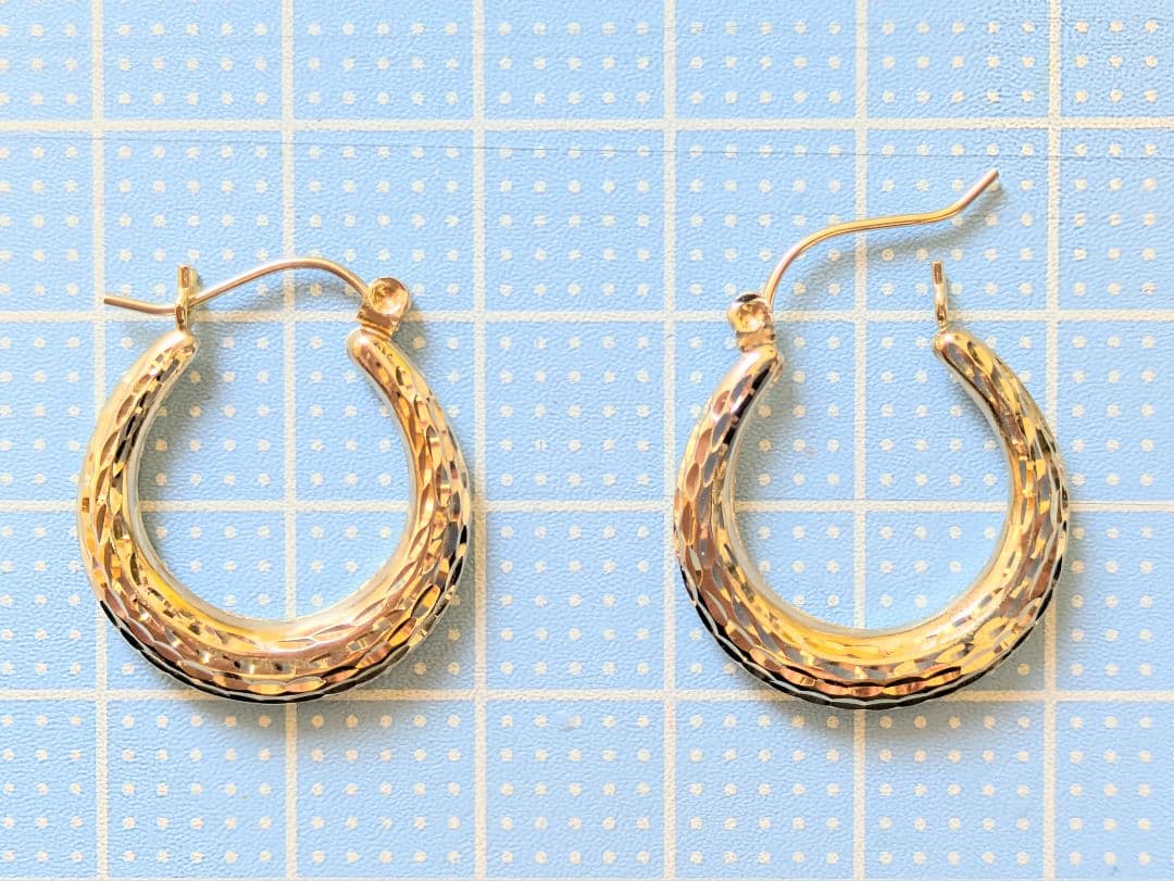 14K(14金 K14)刻印　1.81g　存在感のあるピアス