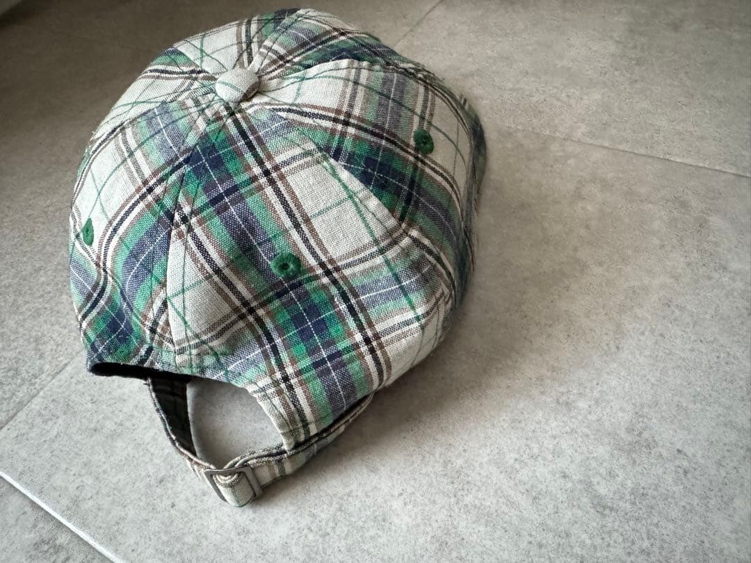 Stussy チェック柄キャップ グリーン系 - メルカリ