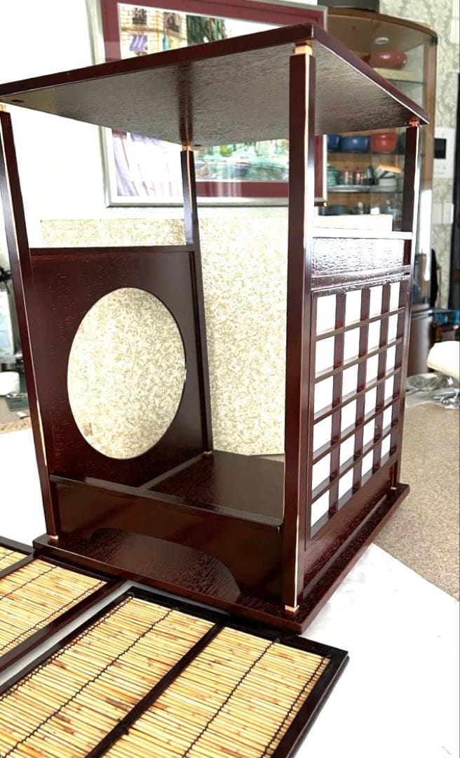 新品 茶道具吉野 組み立て式 8片 木製茶道具 格子状パネル付き - 工芸