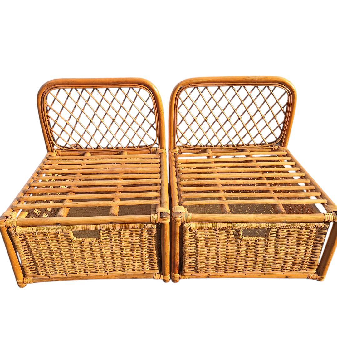 ラタンチェア 2脚セット 籐家具 ヴィンテージ 天然素材 ナチュラル