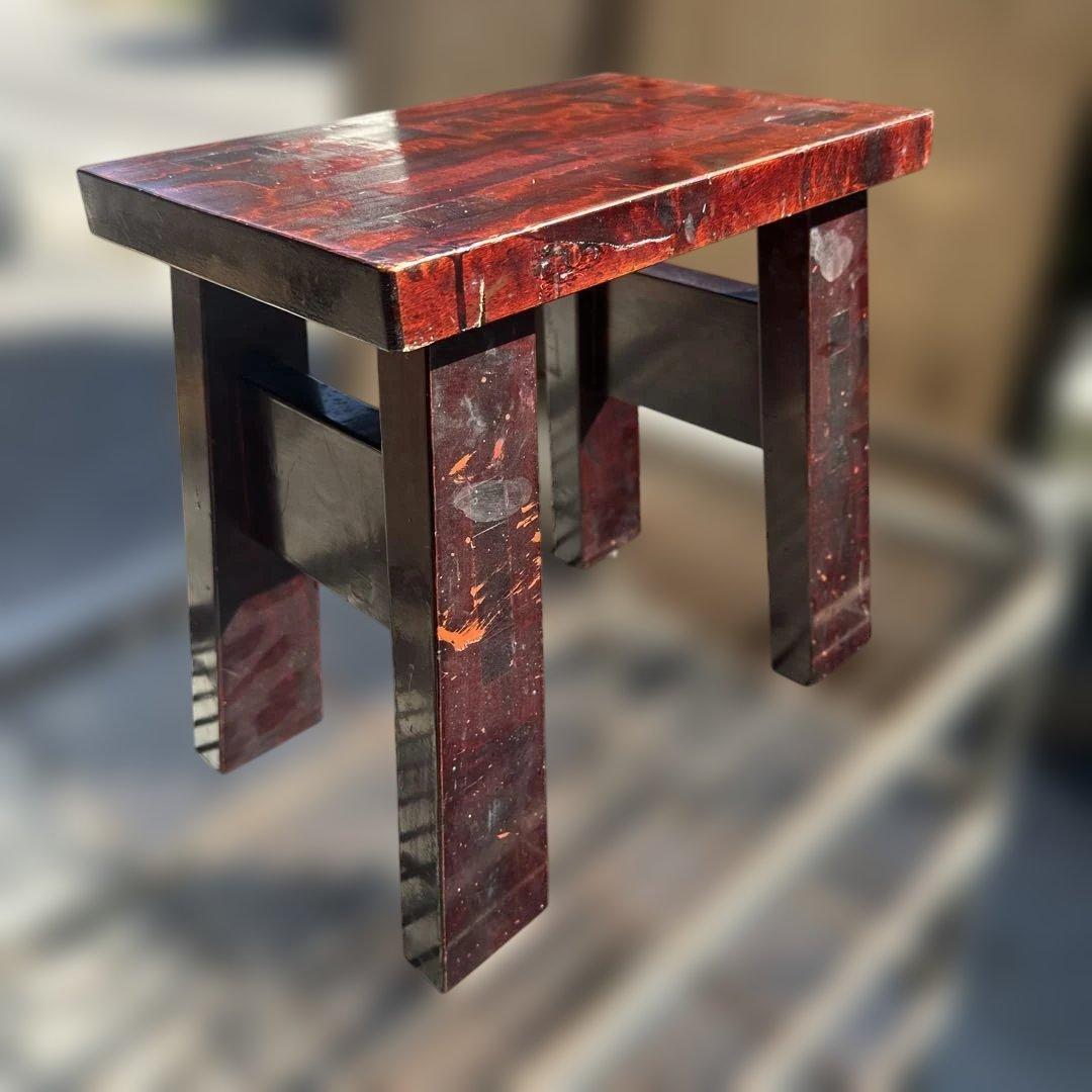 漆付着 漆器職人の作業台／Urushi Artisan’s Work Stool