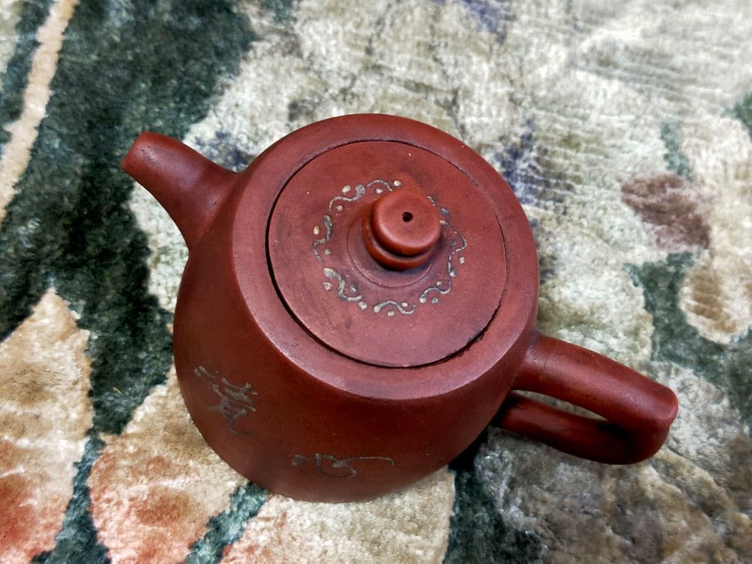 ♥小さな♥　中国　♥朱泥♥　急須　♥　よこ１００ｍｍ　骨董　古玩