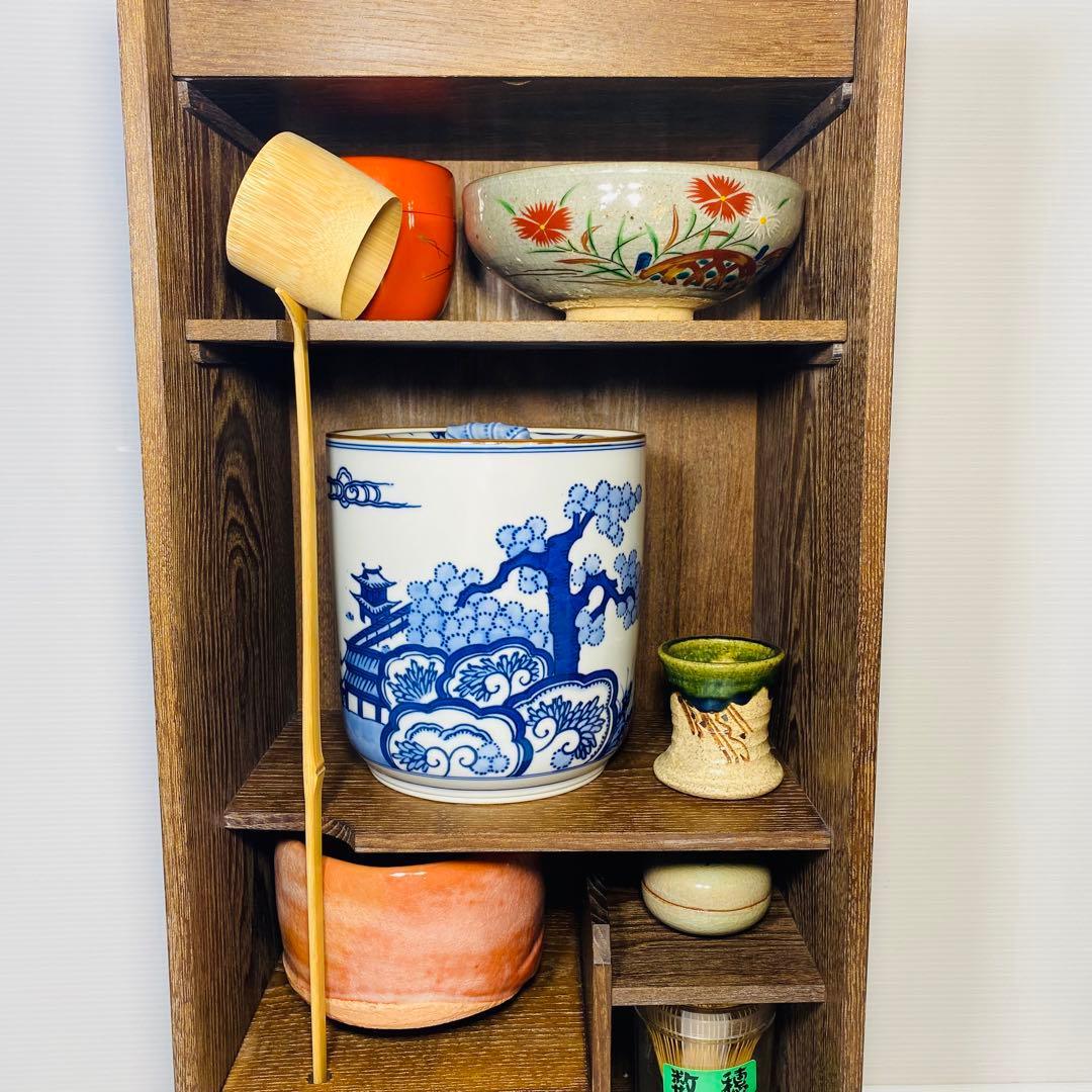 茶道具一式 短冊箱 桑製 旅箪笥 セット 洞華 紫雲 桂窯