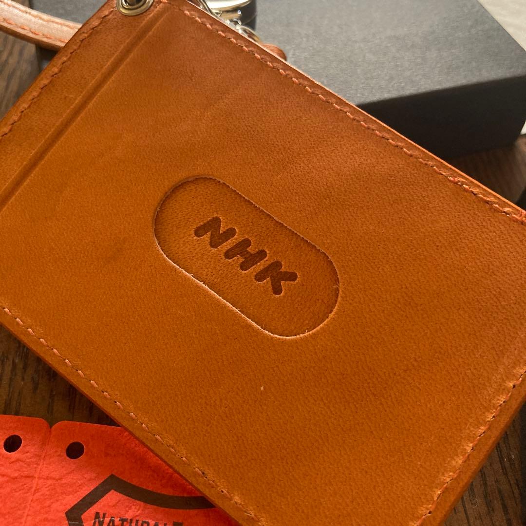 NHK どーもくん 天然皮革 栃木レザー リール付きパスケース