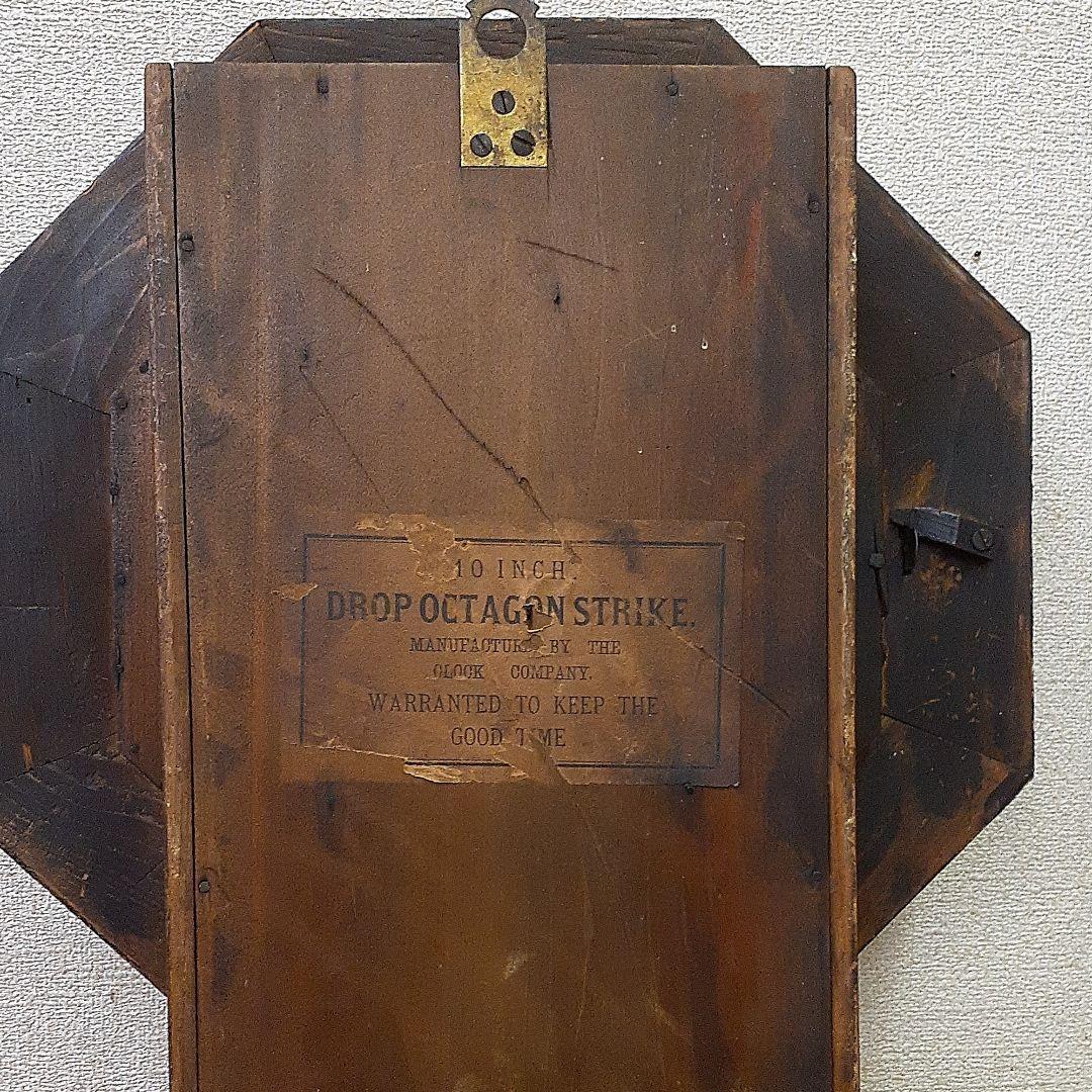 202 アンティーク 八角時計 ゼンマイ式時計