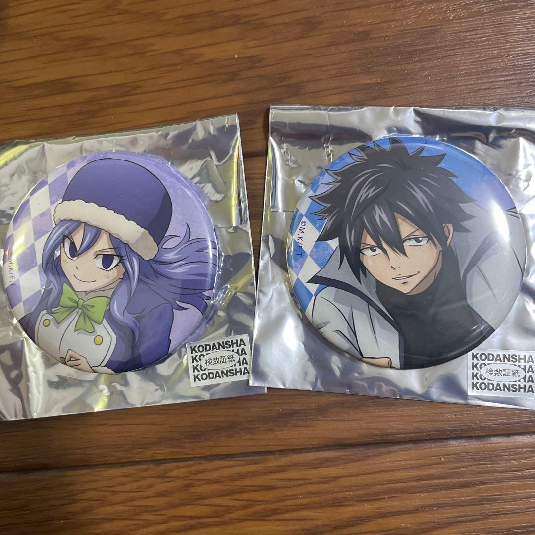 フェアリーテイル ガチャトク 缶バッジ グレイ＆ジュビア