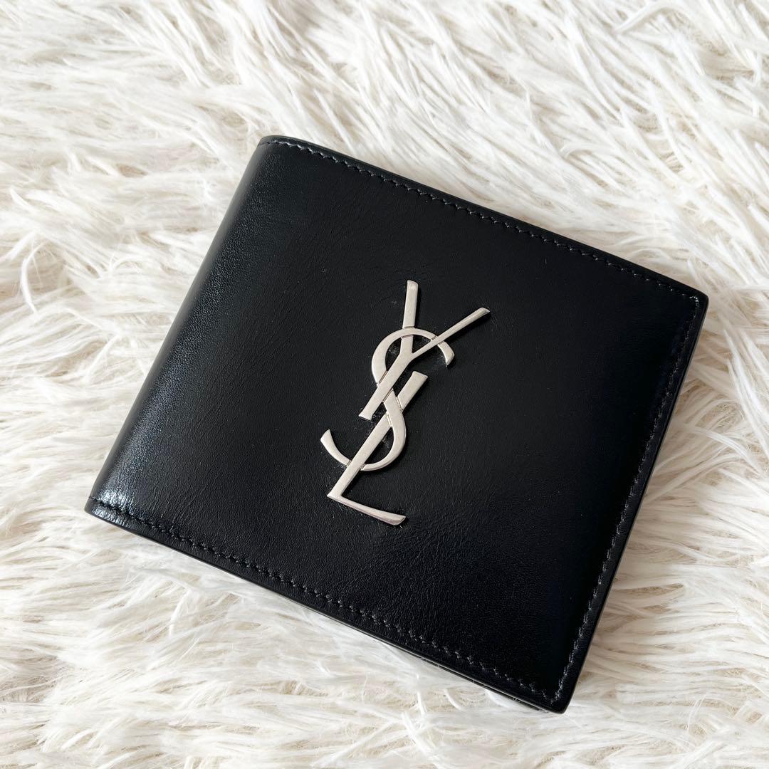 ⭐️未使用品⭐️ サンローラン YSL カサンドラ 二つ折り財布 ブラック