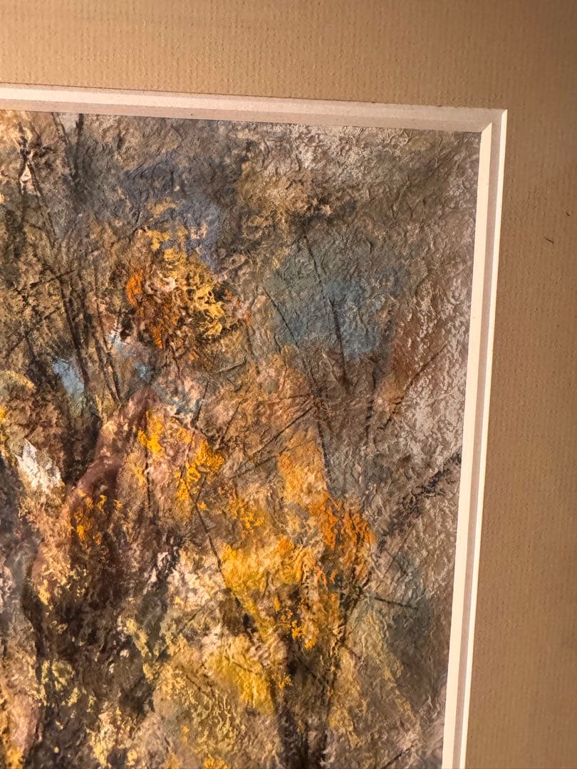 川村啓子 水彩画 公園 20号 額装済み 水彩連盟会員 箱あり