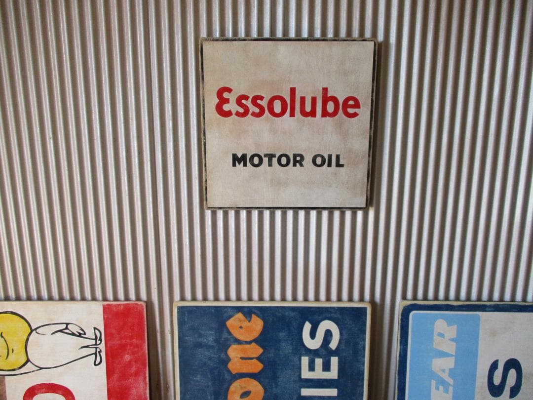 ビンテージ木製看板 PONTIAC検）アドバタイジング販促ガレージカスタム