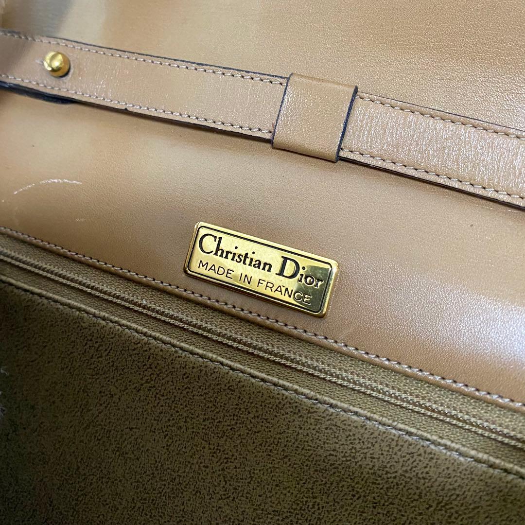 美品 Christian Dior ベージュ レザー 2WAY ショルダーバッグ
