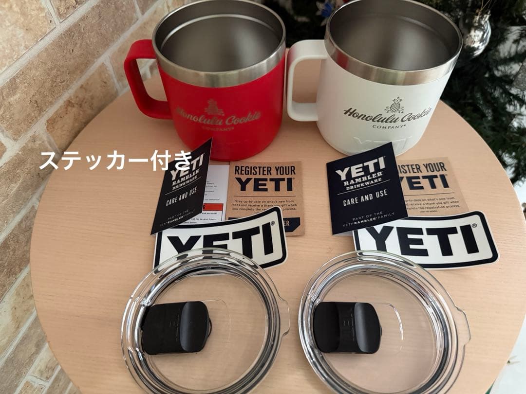ホノルルクッキー　YETI 限定14oz　マグカップ　赤　白　ペア