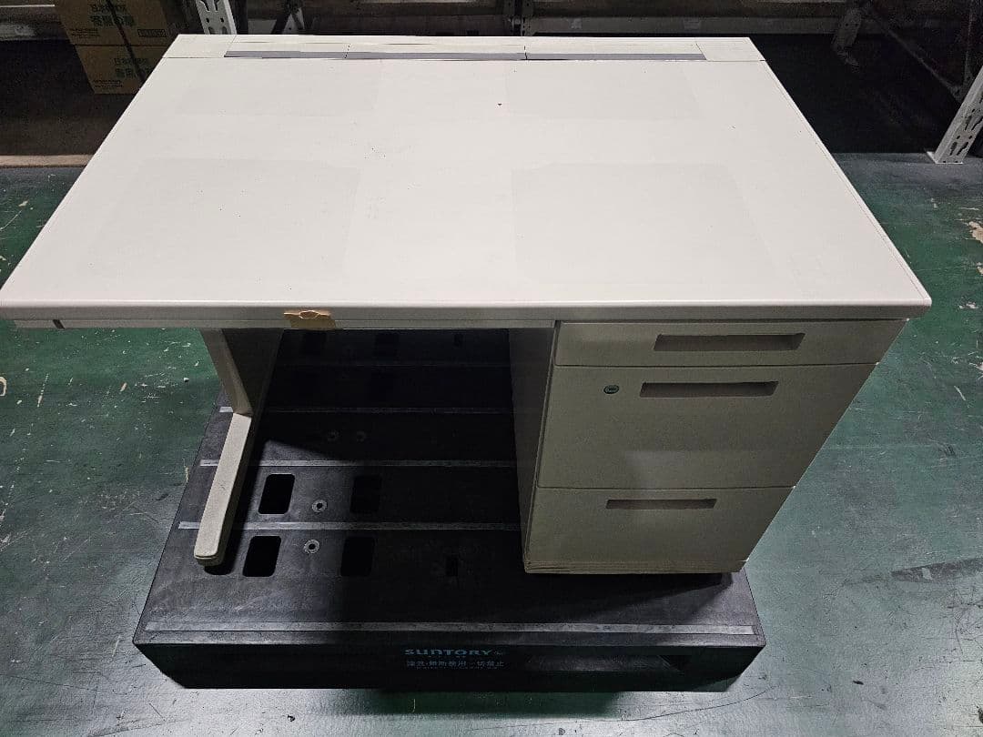 KOKUYO　ホワイトオフィスデスク 引き出し付き KOKUYO コクヨ 事務机 引出し付 ホワイト オフィスデスク 平机