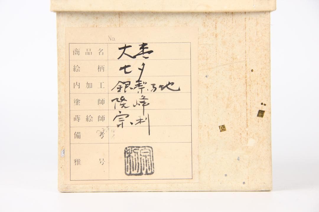 加賀蒔絵師宗利作 吉田利昭 大棗 内銀地 螺鈿細工入 栞