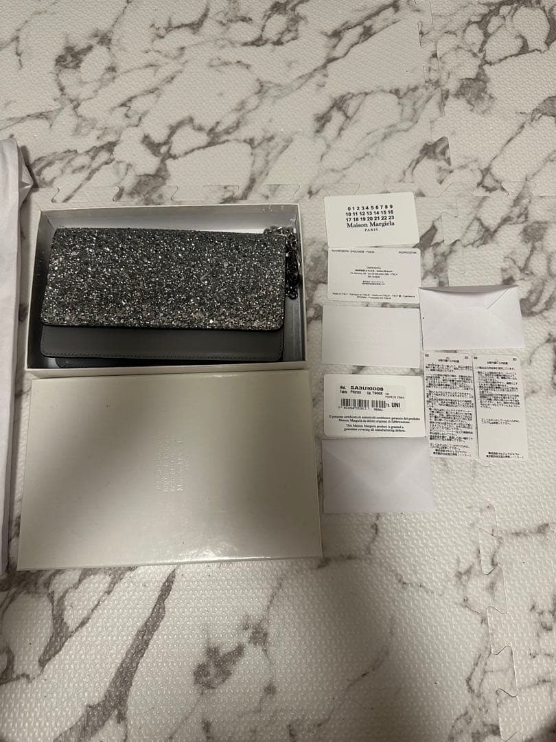 Maison Margiela シルバーグリッター クラッチバッグ