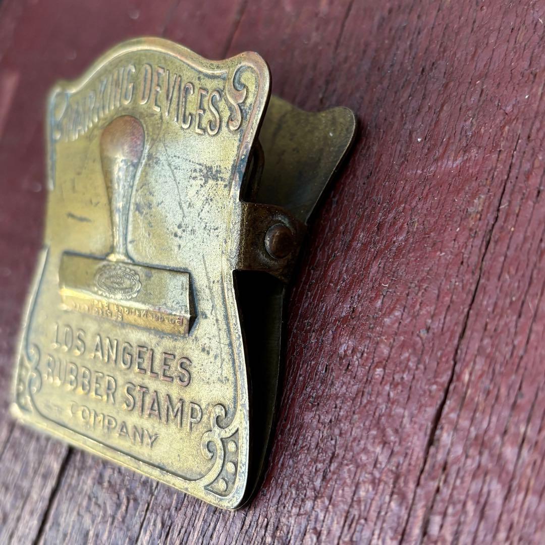 USA VTG真鍮製ペーパークリップ1920s RUBBER STAMP Co.