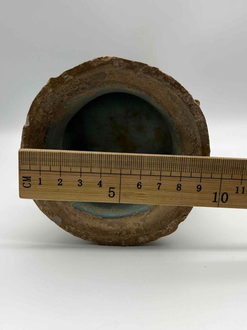 北宋時代 鈞窯広口双龍耳台座型香炉 天青釉瓶 窯変