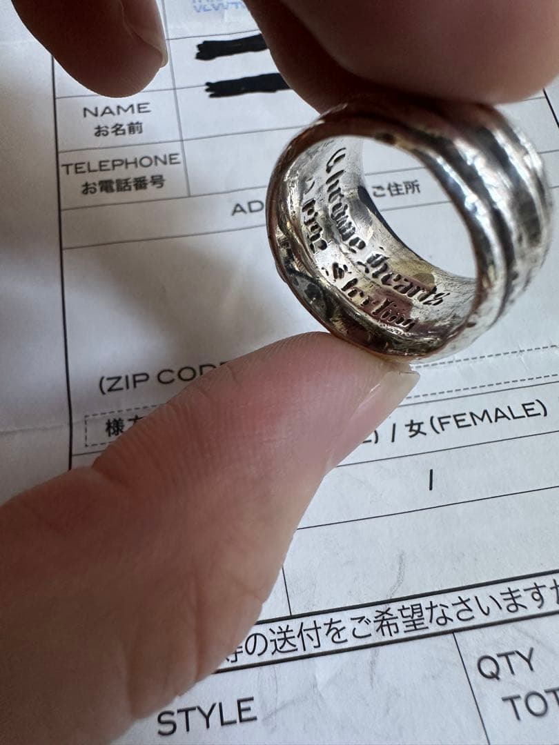 Chrome Hearts ダガーリング 14号　正規品　インボイス原本付属