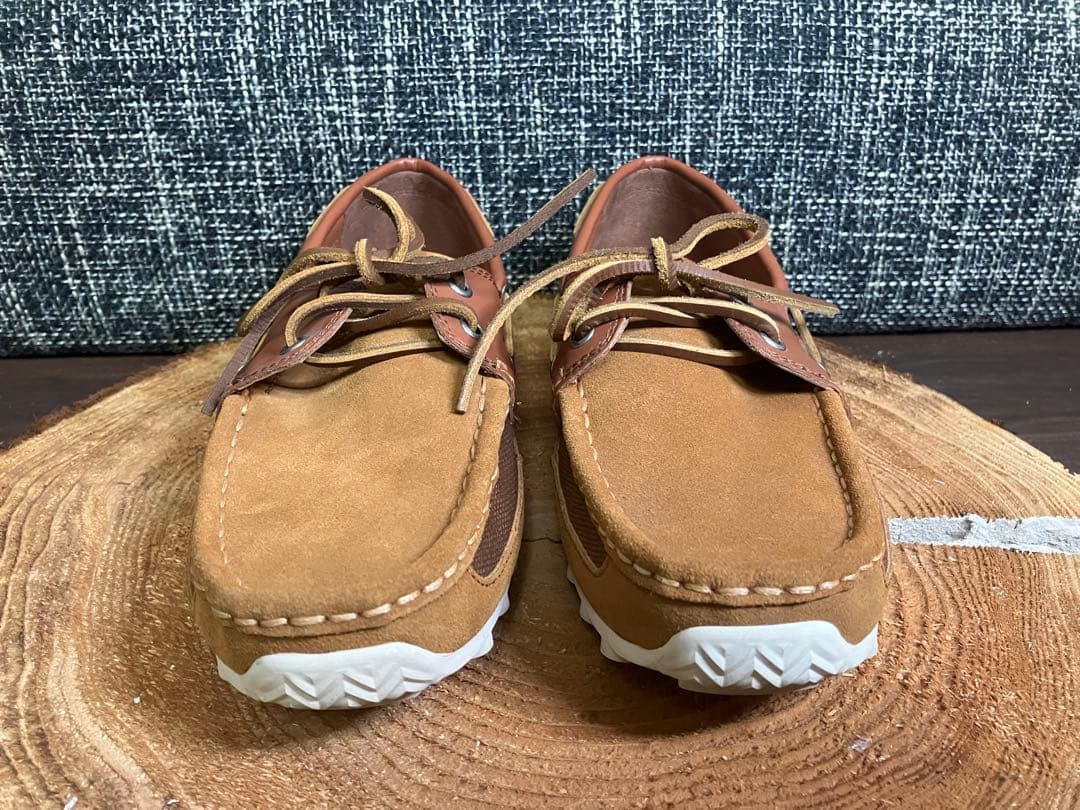 【極美品】 COACH コーチ　スウェード×レザー　デッキシューズ