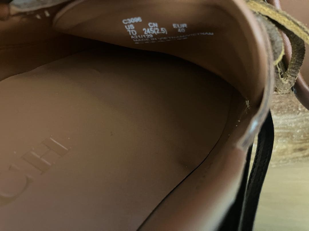 【極美品】 COACH コーチ　スウェード×レザー　デッキシューズ