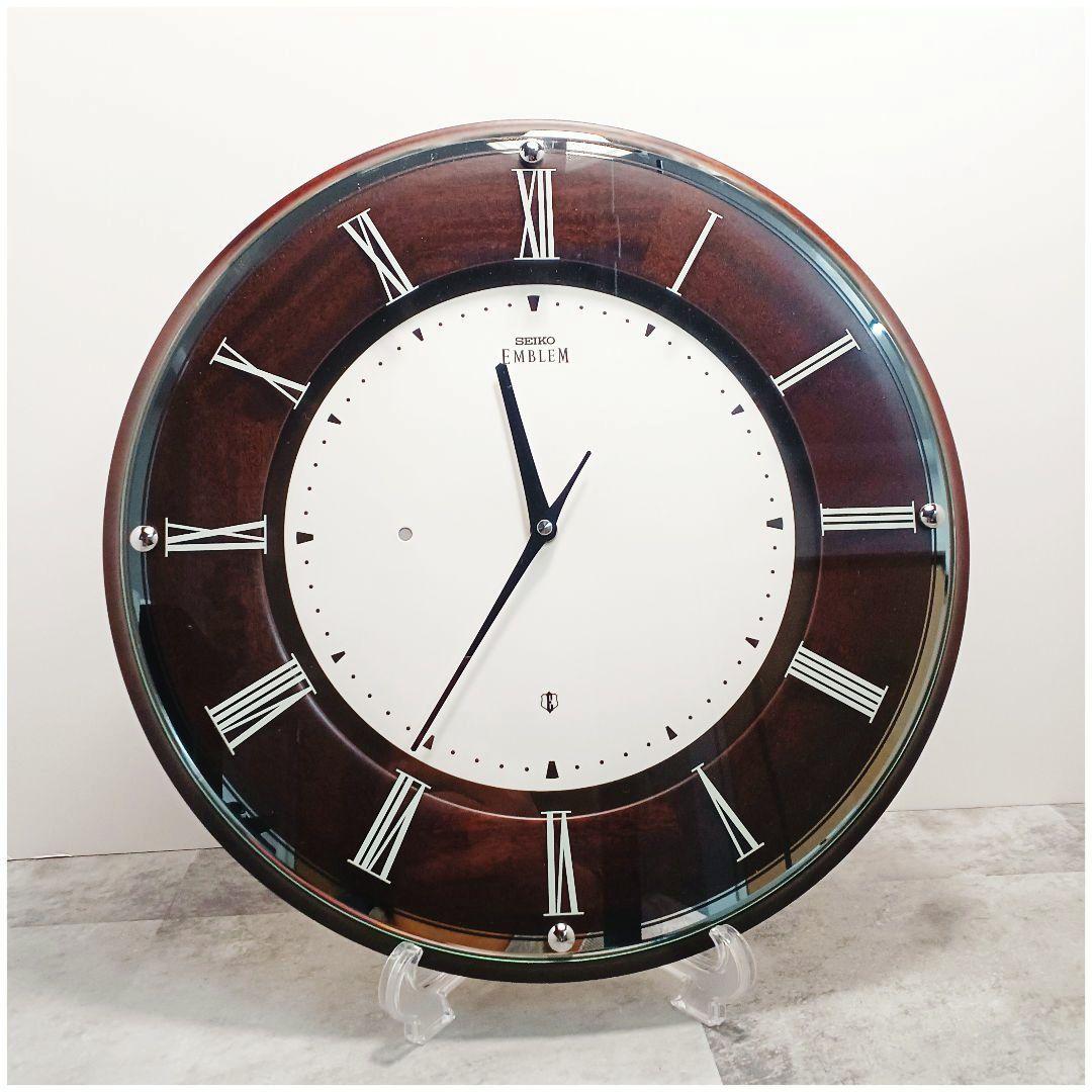 美品☆SEIKO EMBLEM セイコー 電波時計 掛時計 HS540B 無垢