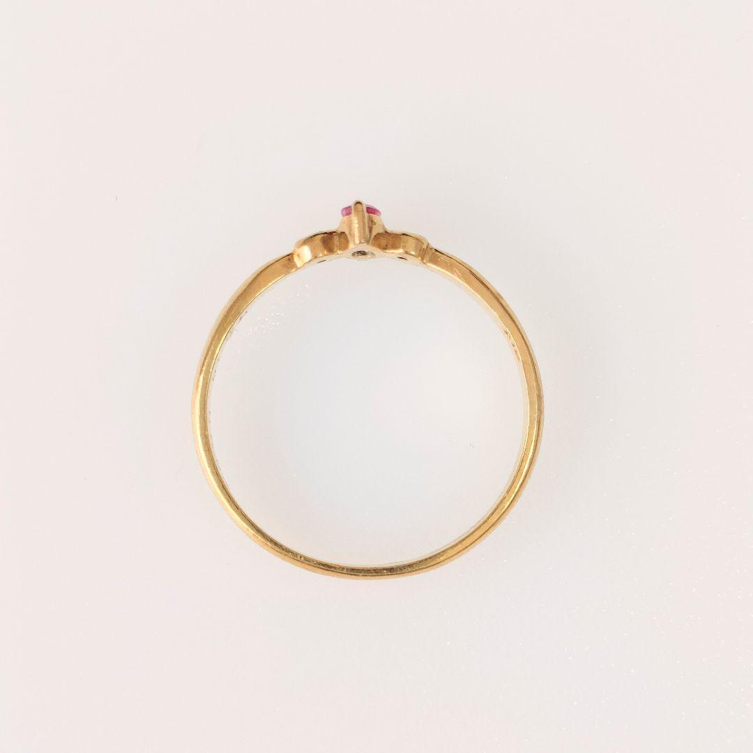 K18　天然石ルビー　天然ダイヤモンド　リング　指輪　ゴールド　ルビー　11