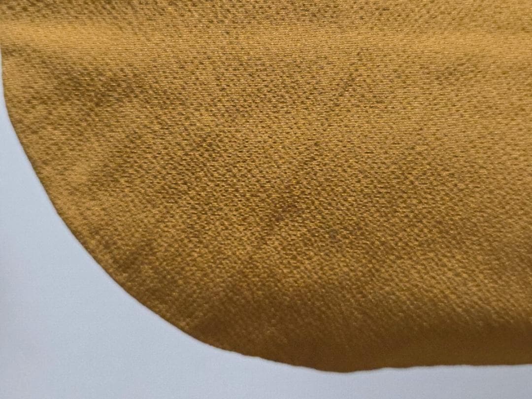 F5 橘の花模様 金駒刺繍 金彩 縮緬 山吹色 袷 正絹 成人式