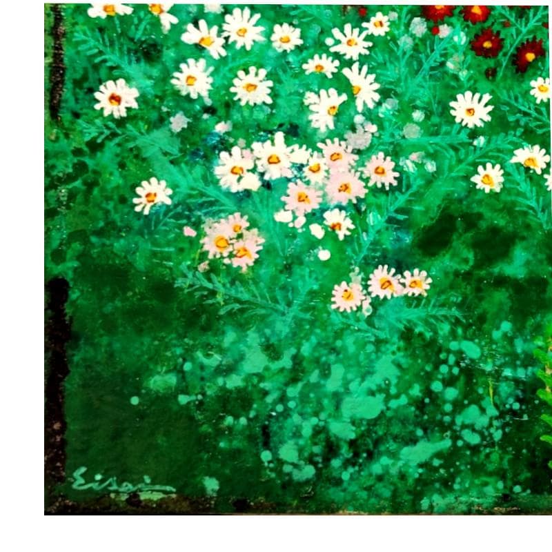 ☆高橋英生☆「コスモス」油絵　F3号　未使用額！