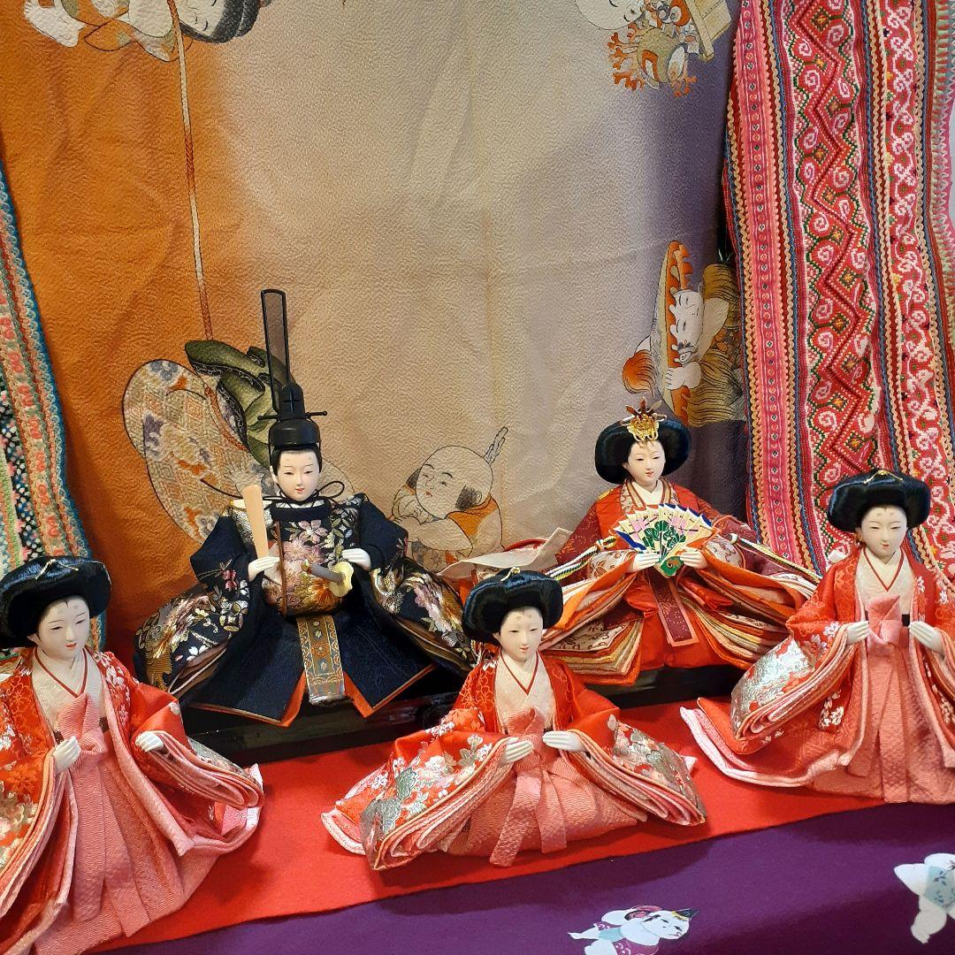 伝統的な雛人形セット　梛葉五人揃え