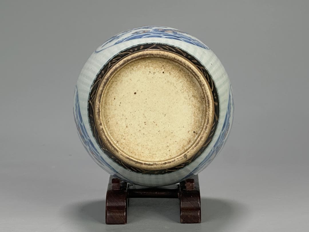 中国青磁 清朝 清時代 青花釉裏紅龍文壺 染付 辰砂 古壺 時代物