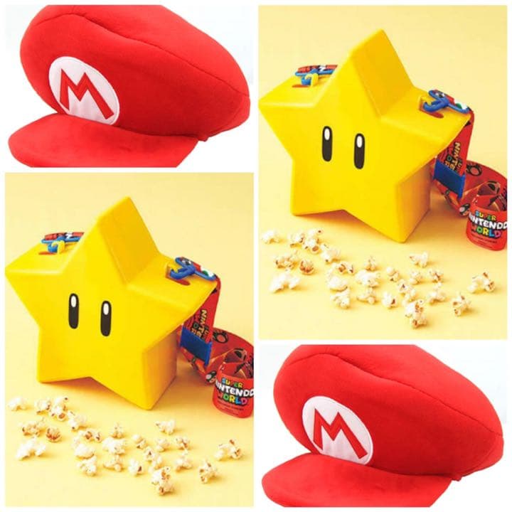 ユニバ】【USJ】マリオ帽子×2、スターのポップコーンバケット×2 【4枚