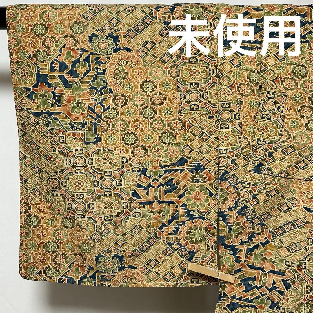 b353 正絹 袷 小紋 未使用しつけ付 着物 - メルカリ