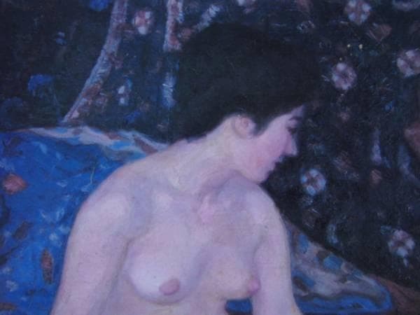 大久保作次郎、裸体、希少・大判画集画、新品高級額、額装付、状態良好