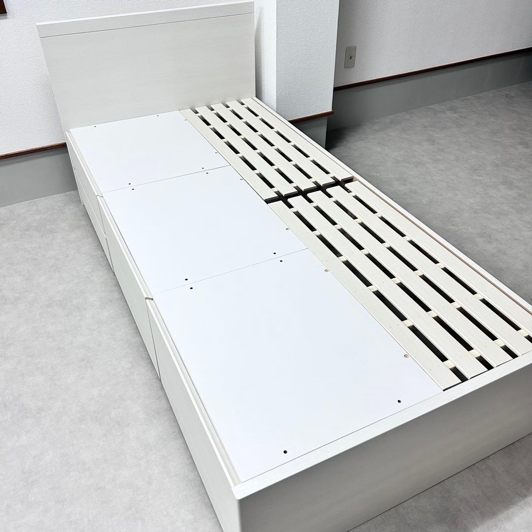 (k15)ニトリ すのこシングルフラットヘッドボードチェストベッドフレーム