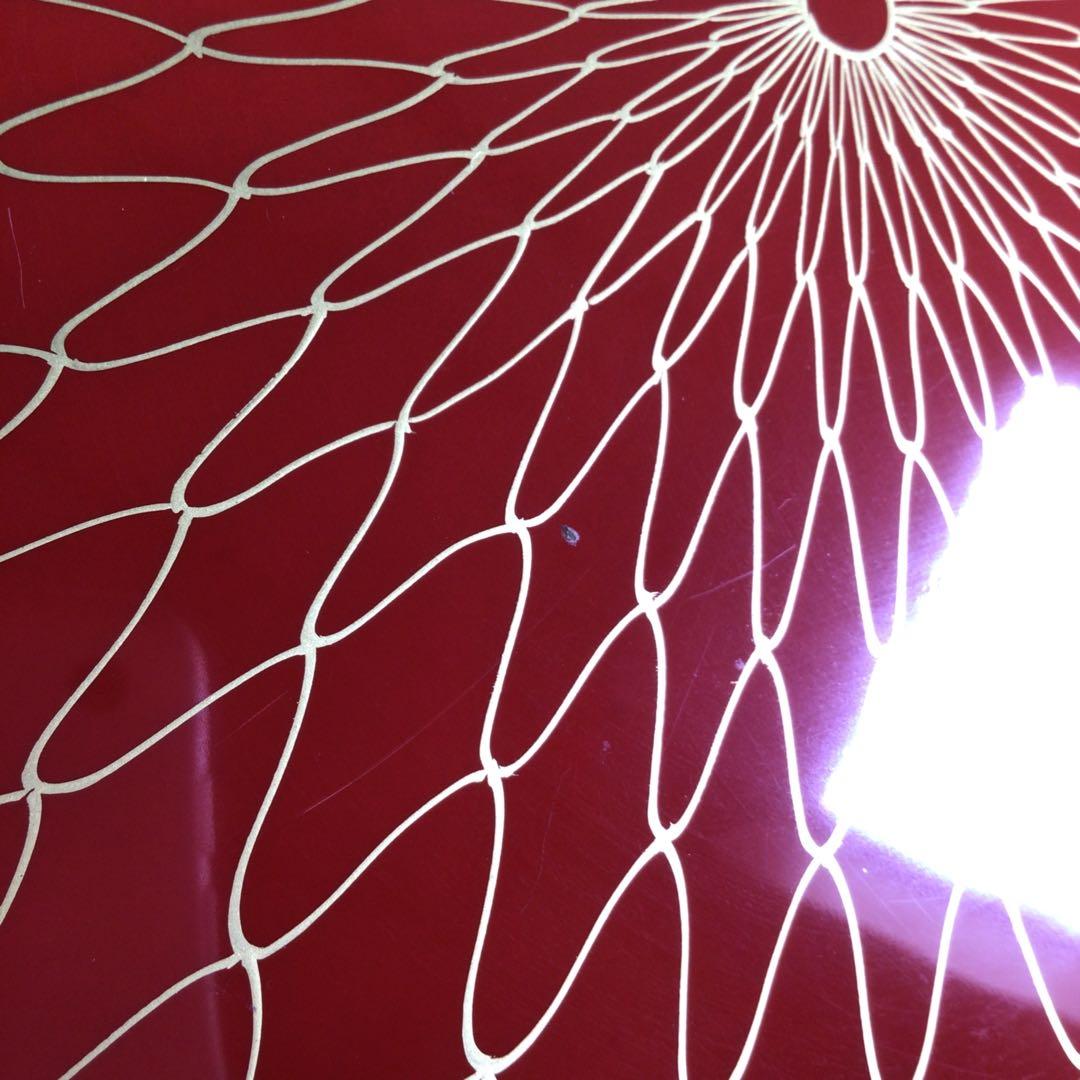 Ｒ１７７　食篭　『岡本陽斎作』『朱塗内黒』『金網目蒔絵』『喰籠』　共箱　菓子器