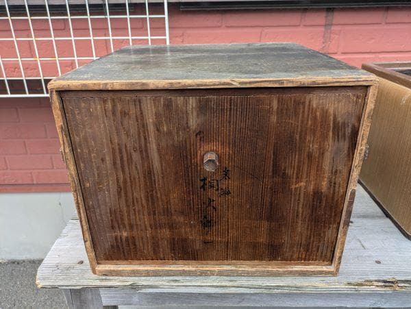 Y昭和レトロ 木製 囲炉裏 五徳 古道具 火鉢？専用木箱有り 美術品