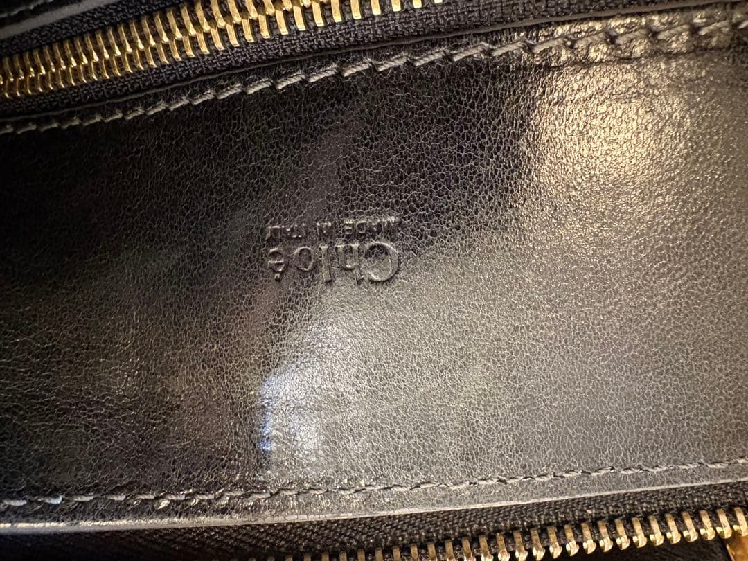 【美品/付属品付】Chloe エロイーズ 本革 ハンドバッグ 黒 Y2K 希少