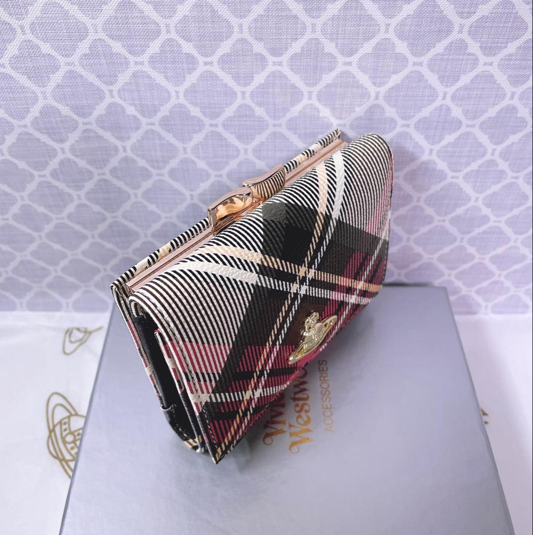 【可愛すぎ♡新品】可愛い ヴィヴィアン・ウエストウッド チェック 三折り財布
