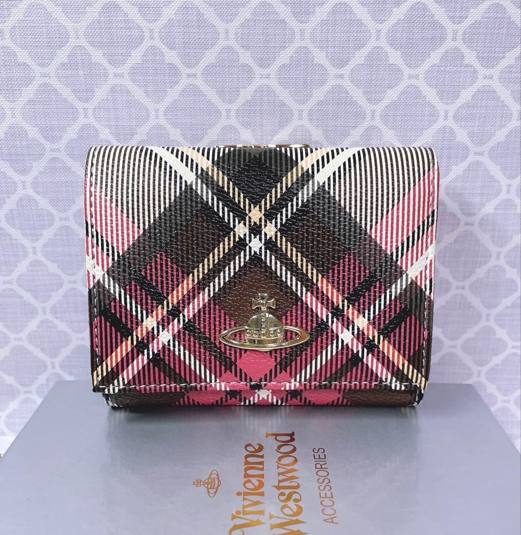 【可愛すぎ♡新品】可愛い ヴィヴィアン・ウエストウッド チェック 三折り財布
