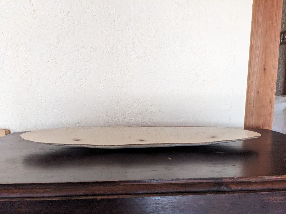 恩塚正二　粉引　長皿